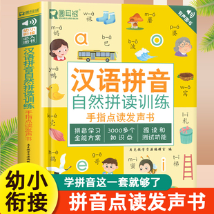 汉语拼音拼读训练点读发声书会说话的早教有声书读物幼小衔接童幼儿园大班宝宝发音教材，一年级拼音专项训练小学语文撕不烂学习神器