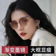2024年韩版渐变色太阳眼镜，女潮大框防紫外线，强光无框墨镜防晒