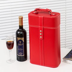 皮质红酒盒多功能红酒双支礼盒葡萄酒送装盒皮革手提红酒皮盒