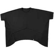 genanx闪电潮牌夏季简约特宽松不规则拼接圆领蝙蝠袖黑色t恤