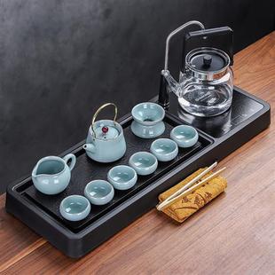 定制坤贝茶盘一体式日式小茶盘套装自动上水家用煮茶炉茶海多功能