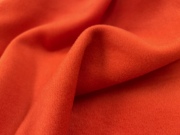 细腻垂感高含毛橘红色顺毛羊绒羊毛毛料布料，大衣斗篷汉服面料