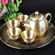 俄罗斯茶杯具套装锡器青铜，整套欧式茶壶，金属商务中式特色仿古