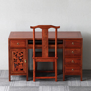 中式全实木书桌榆木电脑桌，书桌明清仿古带抽屉，办公桌椅组合家具