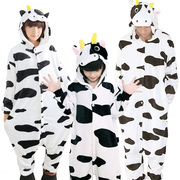 儿童节亲子卡通动物睡衣男女演出服装奶牛表演成人派对年会连体衣