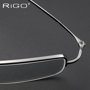 纯钛眼镜架男半框 简约舒适眼镜框 超轻大小脸近视眼镜B钛 配成品