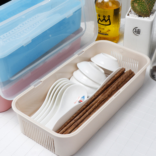 筷子筒筷子笼筷子盒架桶塑料吸管勺子叉带盖沥水托餐具收纳家用