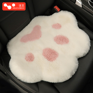 汽车坐垫冬季毛绒可爱ins网红女神猫爪冬天车用，增高加厚保暖座垫