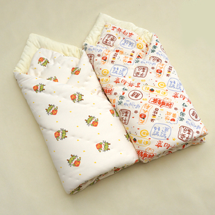 婴儿新生儿手工棉花包被 宝宝纯棉抱被 产房包单四季用薄厚款盖被
