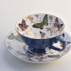 妙home欧式轻奢咖啡杯英式下午茶杯骨瓷蝴蝶，描金茶具陶瓷红茶杯碟