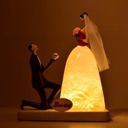 台灯新婚床头灯j红色时尚陪嫁灯创意简约结婚礼物婚房长明灯一对