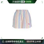 香港直邮Etro 艾特罗 女士Etro 徽标刺绣条纹短裤