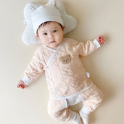 新生婴儿衣服春秋冬初生儿，保暖和尚服套装，0-3月纯棉秋衣分体冬季