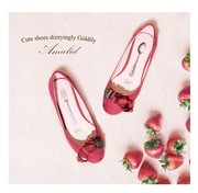 24春季时尚草莓低跟百搭平底单鞋舒适圆头粗跟浅口甜美女鞋