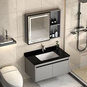 卫生间洗手盆柜组合铝轻奢浴室柜组合洗漱台岩板洗脸盆智能镜柜