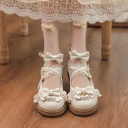 原创正版lolita白色圆头可爱lo鞋日系平底公主jk制服，小皮鞋玛丽珍
