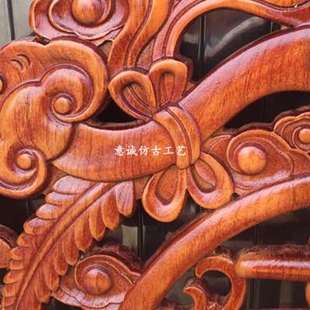 东阳木雕香樟实木新中式壁挂，装饰沙发背景墙福禄寿，喜圆形客厅