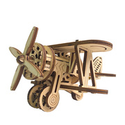3d立体拼图复古木质小飞机，摆件diy手工木制模型玩具创意拆装礼物