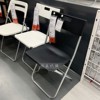 宜家国内冈德尔折叠椅靠背椅子办公电脑椅餐椅黑白色便携