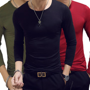2019 Spring Autumn Period Long Sleeve Men's Solid T Shirt