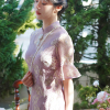 依依家的金盏花老上海西洋蕾丝，假二件套改良中式旗袍，连衣裙珍珠摆