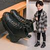 男童马丁靴2023秋季儿童靴子中大童冬季加绒真皮棉鞋男孩短靴