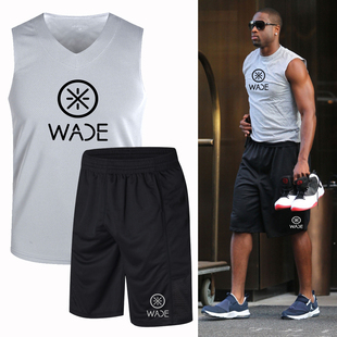 韦德投篮训练服套装跑步热身无袖坎肩宽，肩篮球运动球衣篮球服定制