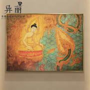 异丽东南亚风格人物装饰画泰国喷绘版画泰式会所，客厅玄关挂画有框