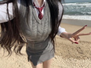 POET WONG 韩国女高学院风制服 含领带修身衬衫短款毛衣背心