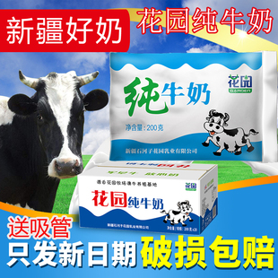 软包更鲜新疆花园纯牛奶整箱200g*20袋装新疆全脂生牛乳牛奶