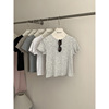 辰智彩色点点圆领短袖t恤女24夏季韩版合身设计感短款上衣6050