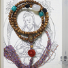 天然星月菩提子手链手串佛珠正月玛瑙天河石黑曜石，藏式民族风流苏