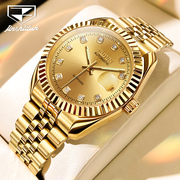 瑞士金仕盾品牌手表男机械表全自动高档轻奢防水镶钻金色手表