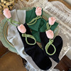 袜贵人日系设计感手工毛线编织郁金香堆堆袜洛丽塔少女短袜