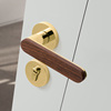 新中式室内卧室磁吸静音门锁房，门锁实木门把手家用分体锁门锁