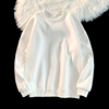 纯白色卫衣女春秋款薄款2024重磅圆领套头，无帽打底衫春季长袖