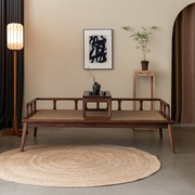 新中式沙发床禅意黑胡桃木罗汉床现代简约客厅，贵妃床原木沙发床榻