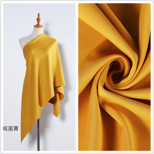 金黄色姜黄色薄款空气层南韩丝 弹力针织布料 打底衫裙子裤子面料