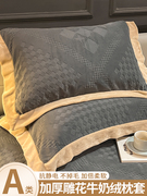 珊瑚绒枕套一对装48cmx74cm冬季加厚牛奶，绒枕头套双人枕芯内胆套2