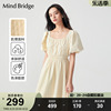 mbmindbridge法式方领连衣裙，夏季女士收腰长裙，设计感显瘦裙子