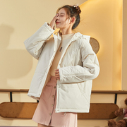唐狮设计短款女棉衣秋冬外套，白色韩版原创ins潮马甲上衣