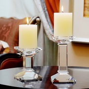 欧式水晶玻璃蜡烛台烛光，晚餐婚庆婚礼烛台道具，餐桌装饰烛台摆件