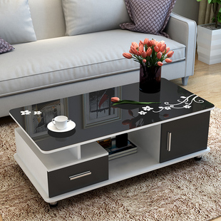 茶几客厅简约现代小户型，家用钢化玻璃电视机柜，组合2024茶几桌