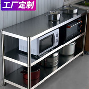 不锈钢碗柜厨房柜菜橱柜简易小多功能铝合金家用储物茶水柜餐.加