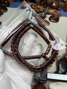 印度小叶紫檀米珠108颗佛珠216颗手串，多圈念珠桶珠异型珠手链饰品