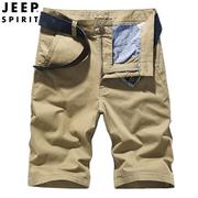 jeep吉普男装户外休闲五分裤，棉质短裤男时尚潮流工装裤多袋裤男