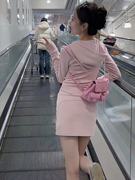 早春韩系穿搭运动休闲套装女网红时尚炸街减龄连帽卫衣裤裙两件套