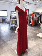 S-M穿 BADGLEY MISCHKA 性感迷人 华丽深红色 洋装礼服裙 1388