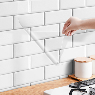 日本厨房防油贴纸耐高温油烟机瓷砖墙贴灶台防水自粘透明墙壁壁纸