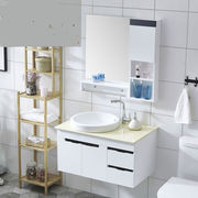 简约pvc浴室柜厕所洗脸盆柜，组合镜柜卫生间，洗漱台吊柜洗手盆池1.0